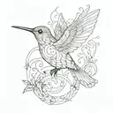 hummingbird with infinite sign tattoo design idea