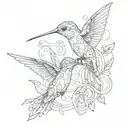 hummingbird with infinite sign tattoo design idea