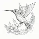 hummingbird with infinite sign tattoo design idea