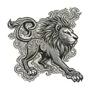 background map of Iran and Persian Gulf and the Caspian.  In the middle symbol of Iran's lion and sun under Ahura Mazda  tattoo design idea