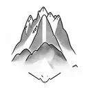 A majestic mountain range with a waterfall cascading down, symbolizing the thrill of trekking and exploration tattoo design idea