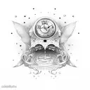 Sanduhr leben und Tod  tattoo design idea