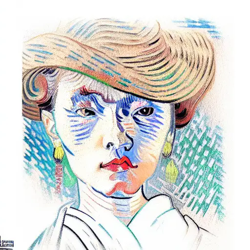 A vibrant oil painting close up of a female by Vincent van Gogh, trending on Art tattoo design idea