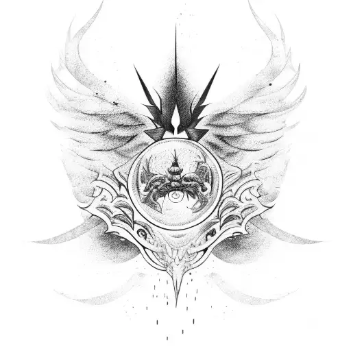 Icarus falling tattoo design idea