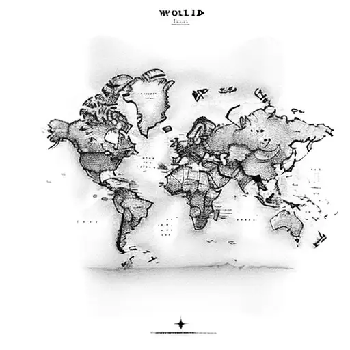 world map tattoo designs