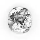 World Map tattoo design idea