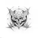 Create a tattoo that represents the concept of manifestation in a dark fantasy style tattoo design idea