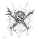 Create a tattoo that represents the concept of manifestation in a dark fantasy style tattoo design idea