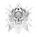 Create a tattoo that represents the concept of manifestation in a dark fantasy style tattoo design idea