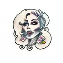 Lady punk tattoo design idea