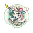 Lady punk tattoo design idea