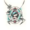 Lady punk tattoo design idea