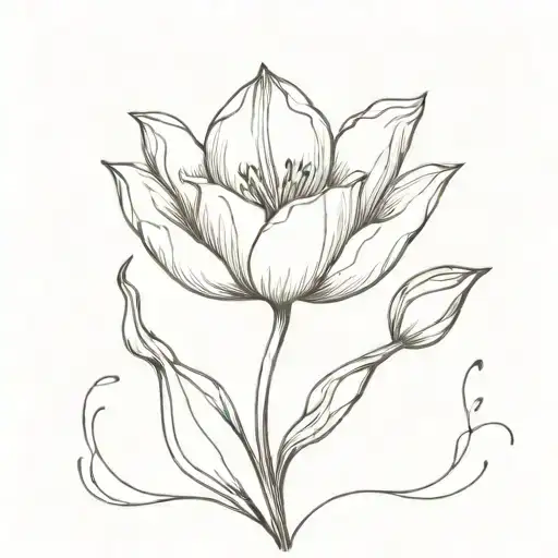 batterfly cat tulip flower tattoo design idea