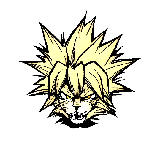 lion face going super saiyan  tattoo design idea