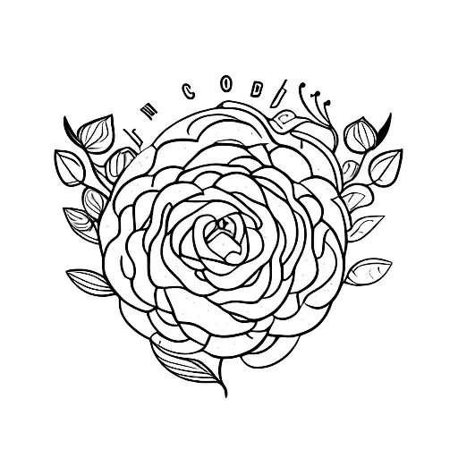 rock with the word leader on it surrounded by plant tattoo design idea