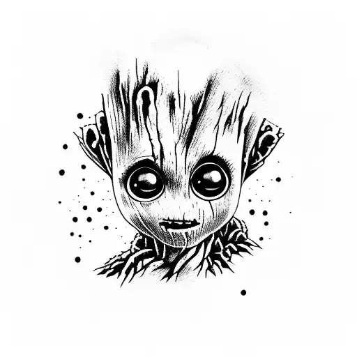 baby groot tattoo design idea