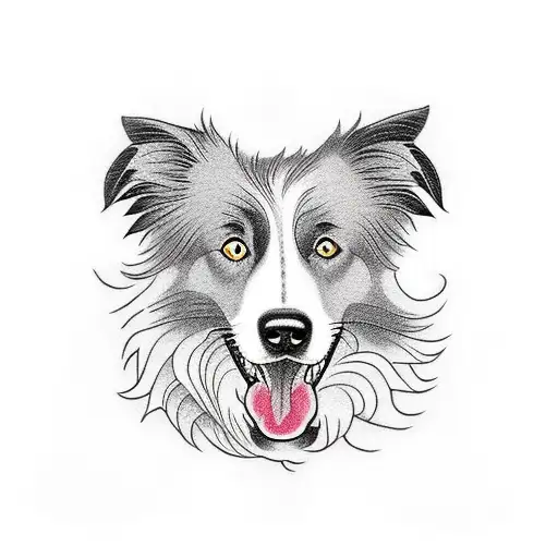 border collie tattoo design idea