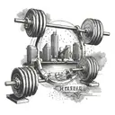 Incorporate a skyline of Nashville with weightlifting equipment for a powerful and symbolic tattoo tattoo design idea
