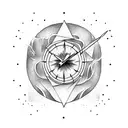 Lightning Bolt and sand clock tattoo design idea