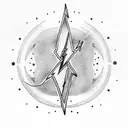 Lightning Bolt and sand clock tattoo design idea