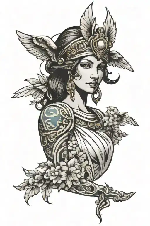 Athena goddess tattoo design idea