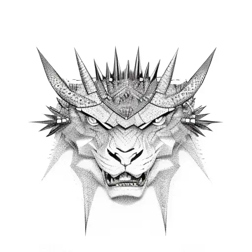 chains with spikes tattoo design idea