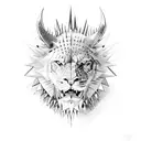 chains with spikes tattoo design idea