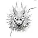 chains with spikes tattoo design idea