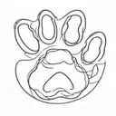 Paw Print with a name Ben tattoo design idea