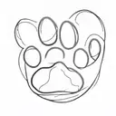 Paw Print with a name Ben tattoo design idea