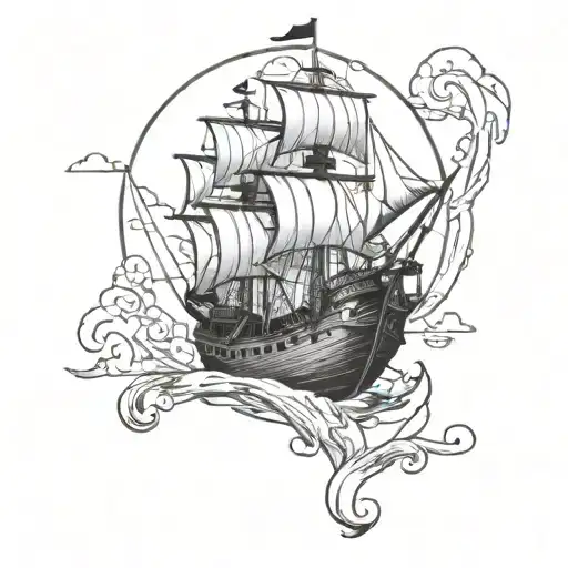 Disney Treasure Planet boat floating tattoo design idea