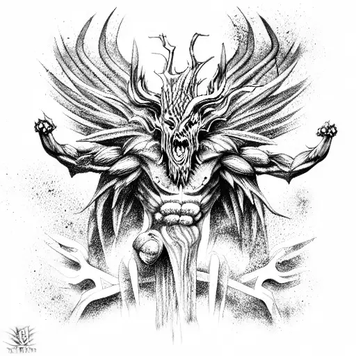 greek mythology monster tattoo design idea