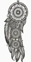dream catcher with feathers tattoo design idea