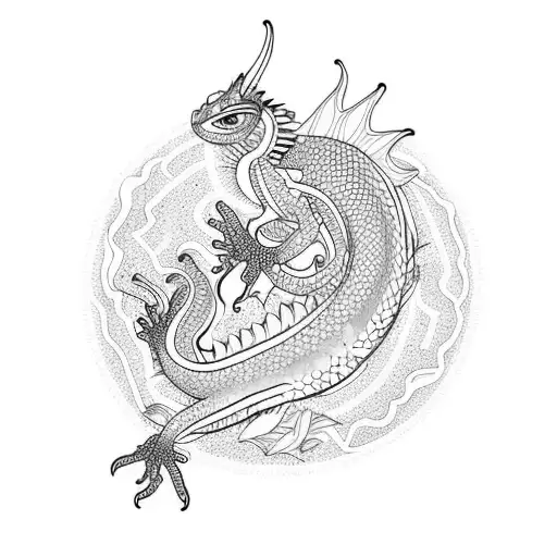 korean water dragon tattoo design idea