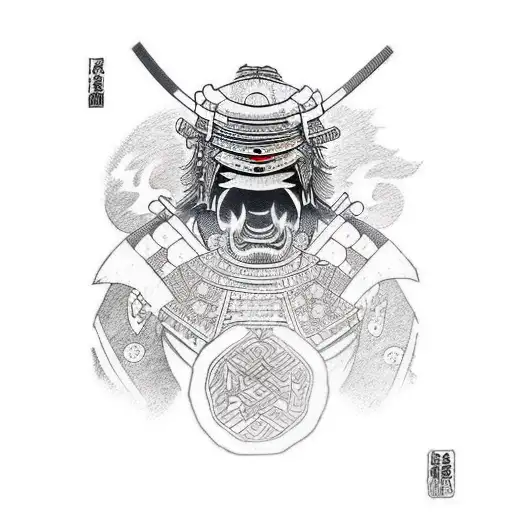 Samurai rage ronin tattoo design idea
