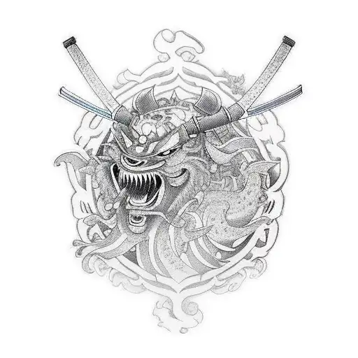 samurai rage ronin tattoo design idea
