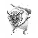 odin battleaxe valkyrie tattoo design idea