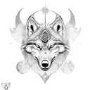 wolf viking vegvisir tattoo design idea