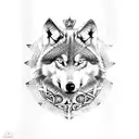 wolf viking vegvisir tattoo design idea