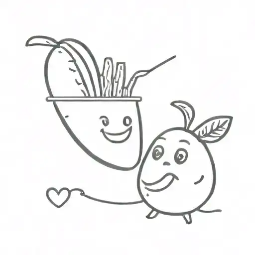 a frie and a potatoe in love  tattoo design idea