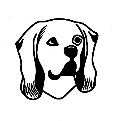 dog with 70s vibes tattoo design idea