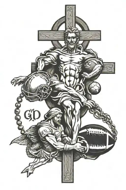 rosary, god, family, dad, football,  9 tattoo design idea