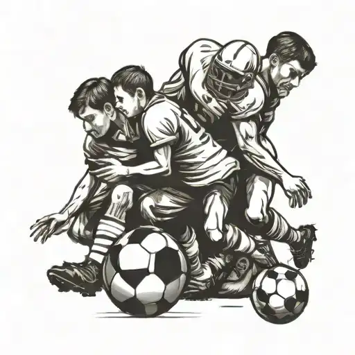 referring to God, football and family tattoo design idea
