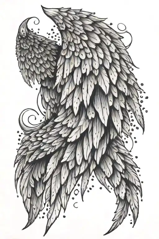 Icarus' wings melting tattoo design idea