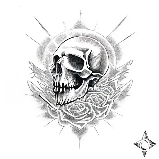 skull shaped like a pentagram. tattoo design idea