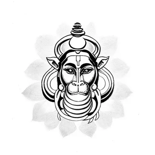 hanuman element, shiva element, L and R word, gratitude tattoo design idea