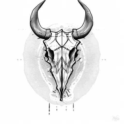 Bull Skull tattoo design idea
