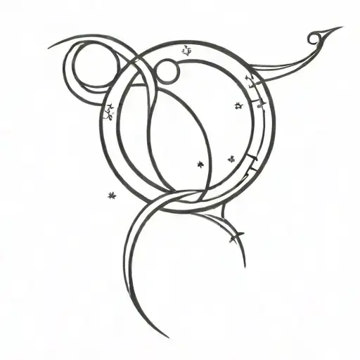 lunar symbols integrated tattoo design idea