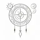 lunar symbols integrated tattoo design idea