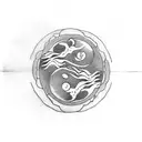 a yin yang that is a bonsai tree tattoo design idea